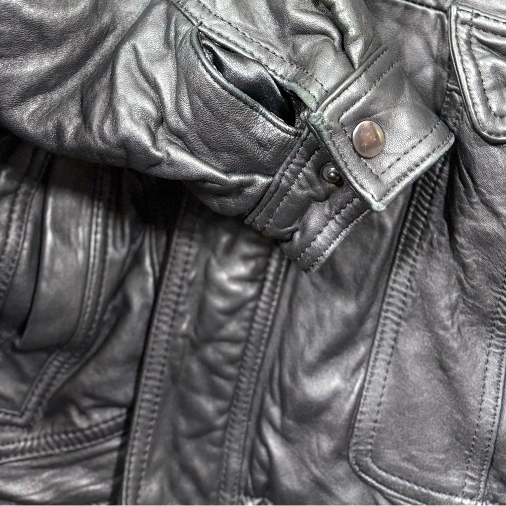 Today's Man Classic Collection Size Small Men’s Black Leather Jacket - Picture 8 of 16